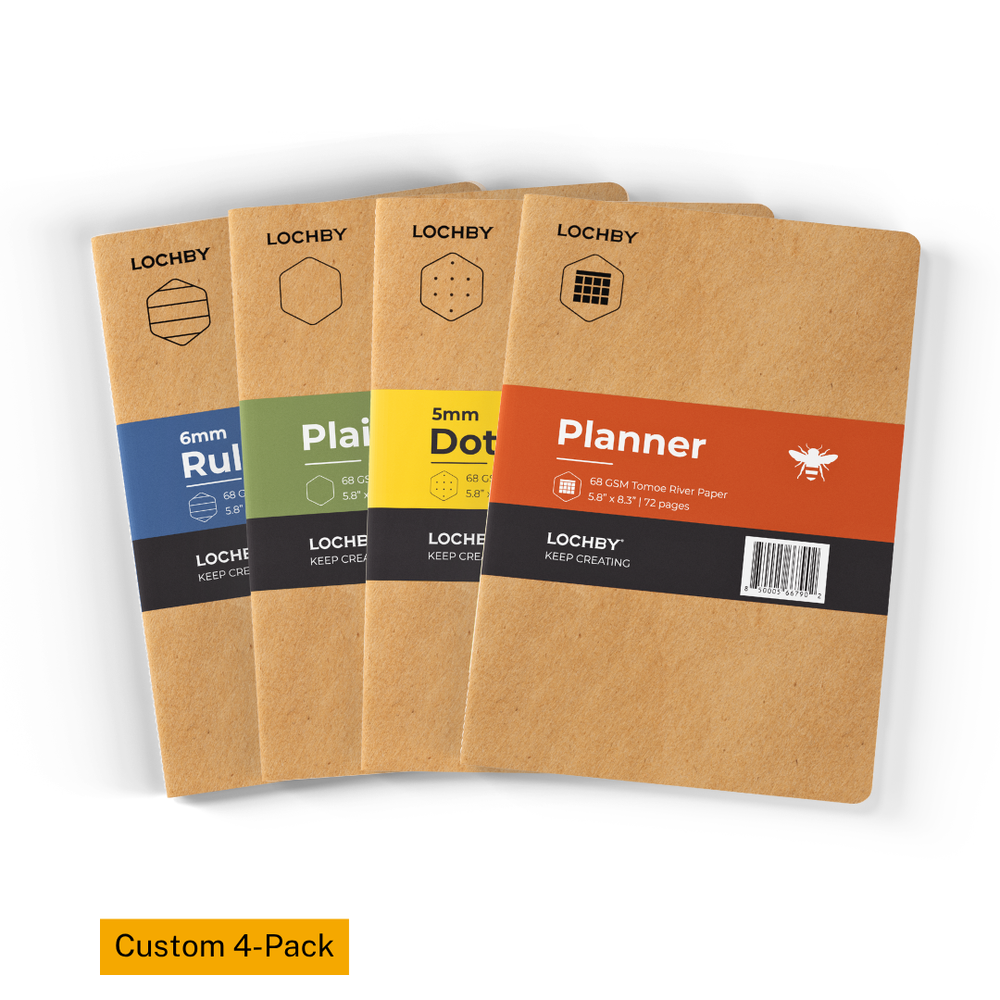LOCHBY A5 Notebook & Planner (4 Pack) | Field Journal Refill | Tomoe ...