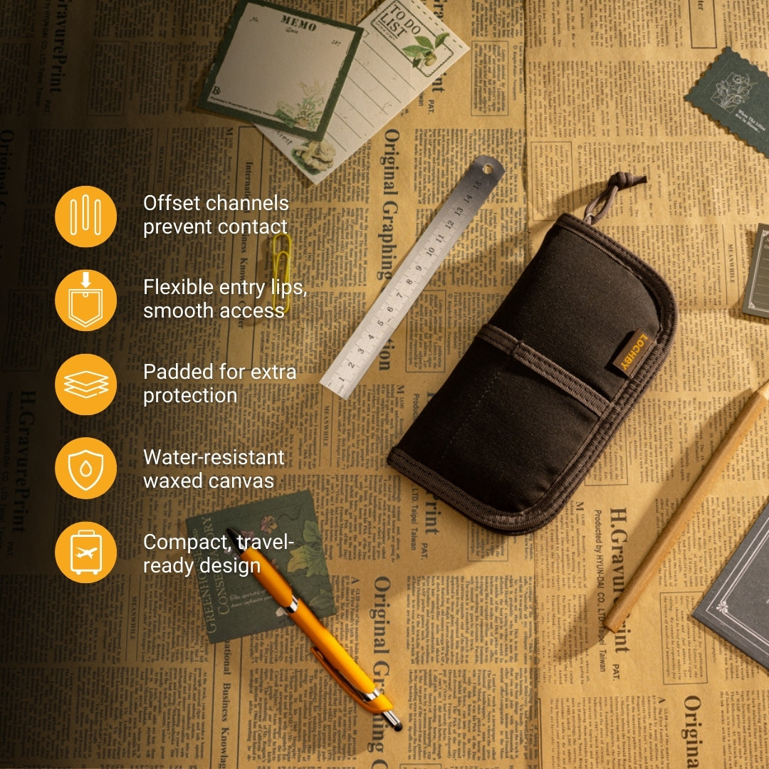 LOCHBY Quattro Pen Pouch V2: Compact Luxury Pen Organizer